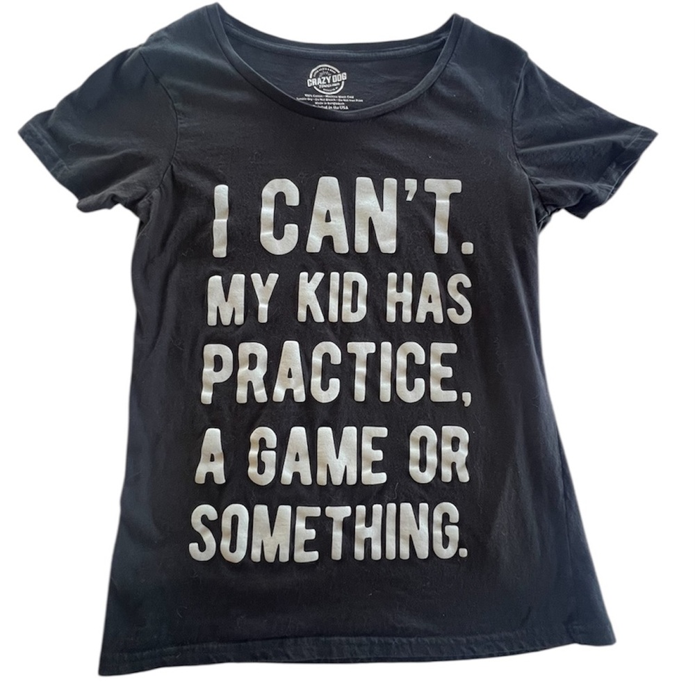 Black Game Day Practice Funny Parent Mom Tee Shirt Size XL